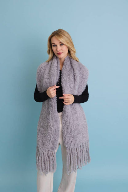 Sale - Ultra Soft Boucle Fringe Blanket Scarf