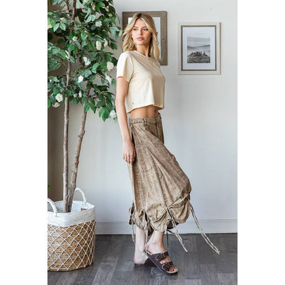 On the Run Cinched Capri Pants in Brown