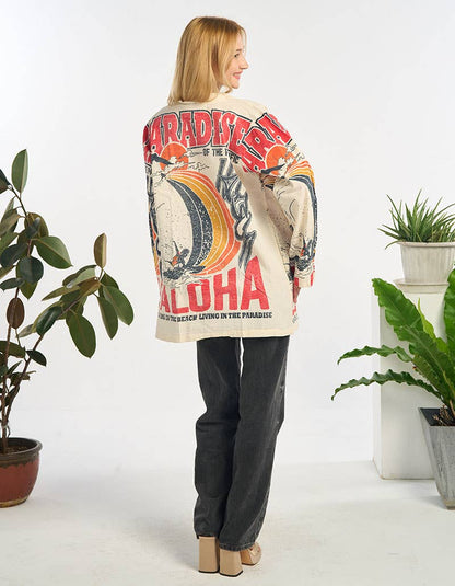 Aloha Printed Easy Breezy Cotton Cardigan