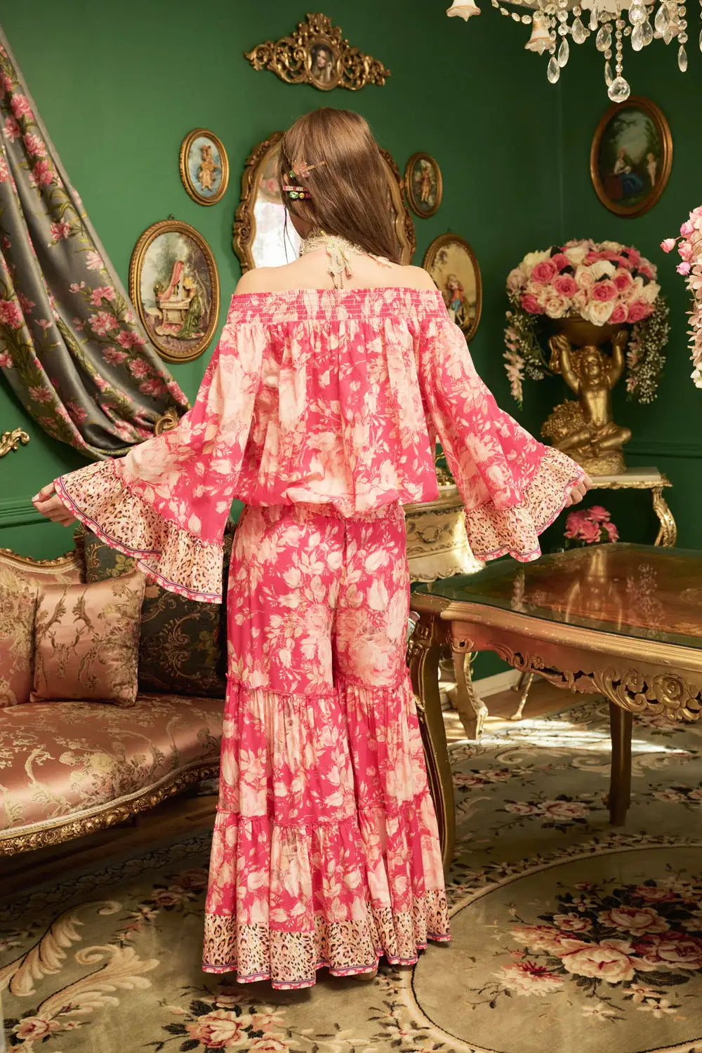 Final Sale - Fairy Rose Pants: Fuchsia Rose