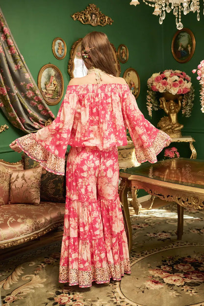 Final Sale - Fairy Rose Pants: Fuchsia Rose