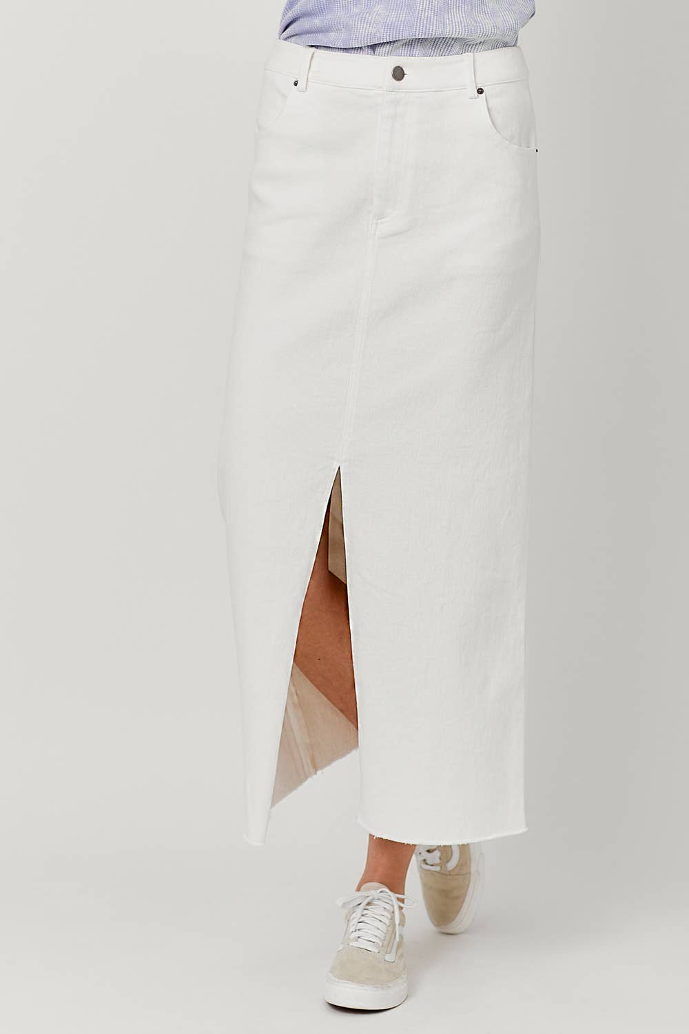 Sale - Everafter Washed Front Slit Midi Skirt