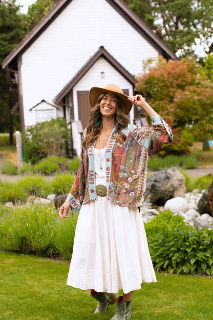 Love Language Pixie Duster Cropped Kimono w/ Faith, Hope