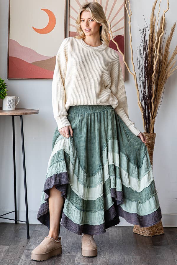 Wanderlust Boheme Layered Maxi Skirt