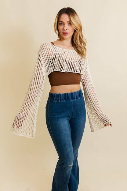 Sale Loom Knitted Cropped Sweater