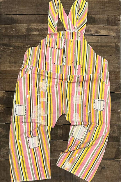 Endless Travels Overalls in Bubble Gum Stripe