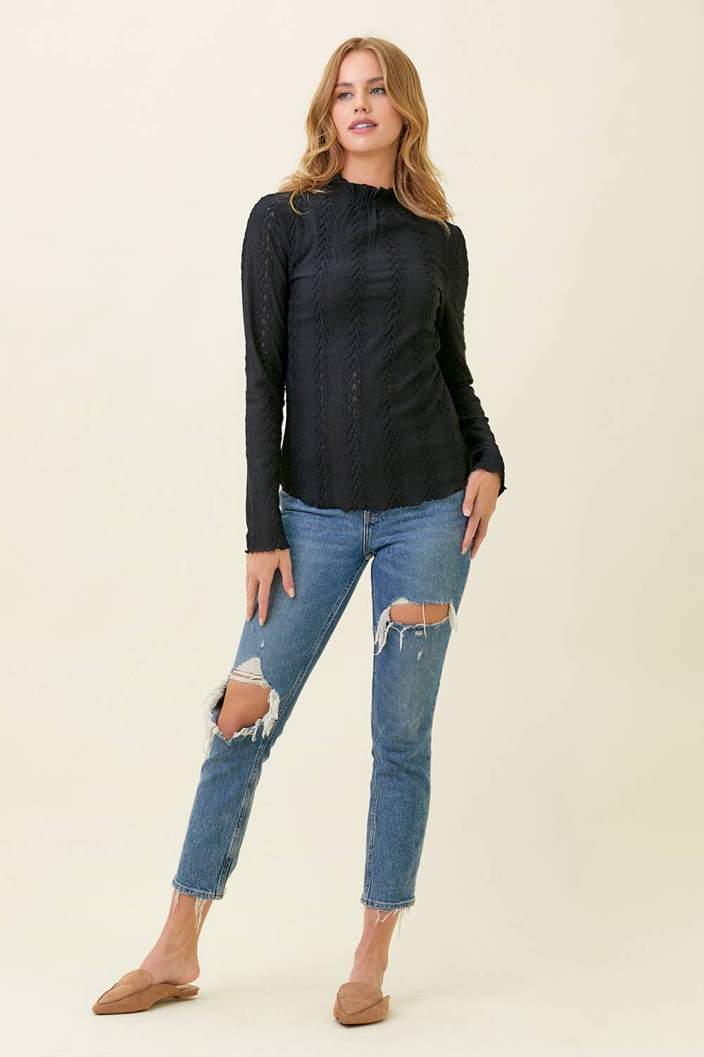 The Everest Lettuce Edge Textured Top