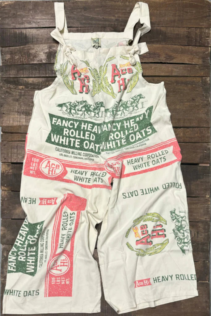 Ace Hi Market Fresh Overalls Cottage Core Boho Flour Sack