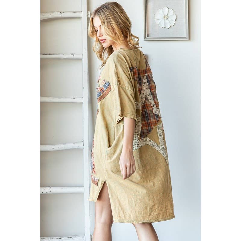 Final Sale - Easy Breezy Star Patchwork Drop Shoulder