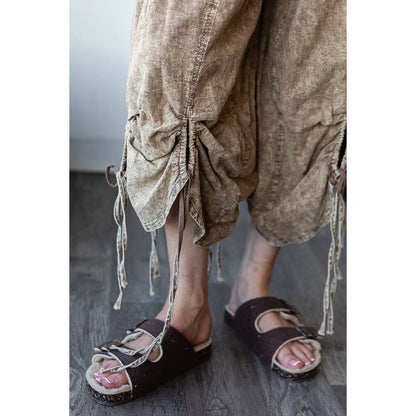 On the Run Cinched Capri Pants in Brown