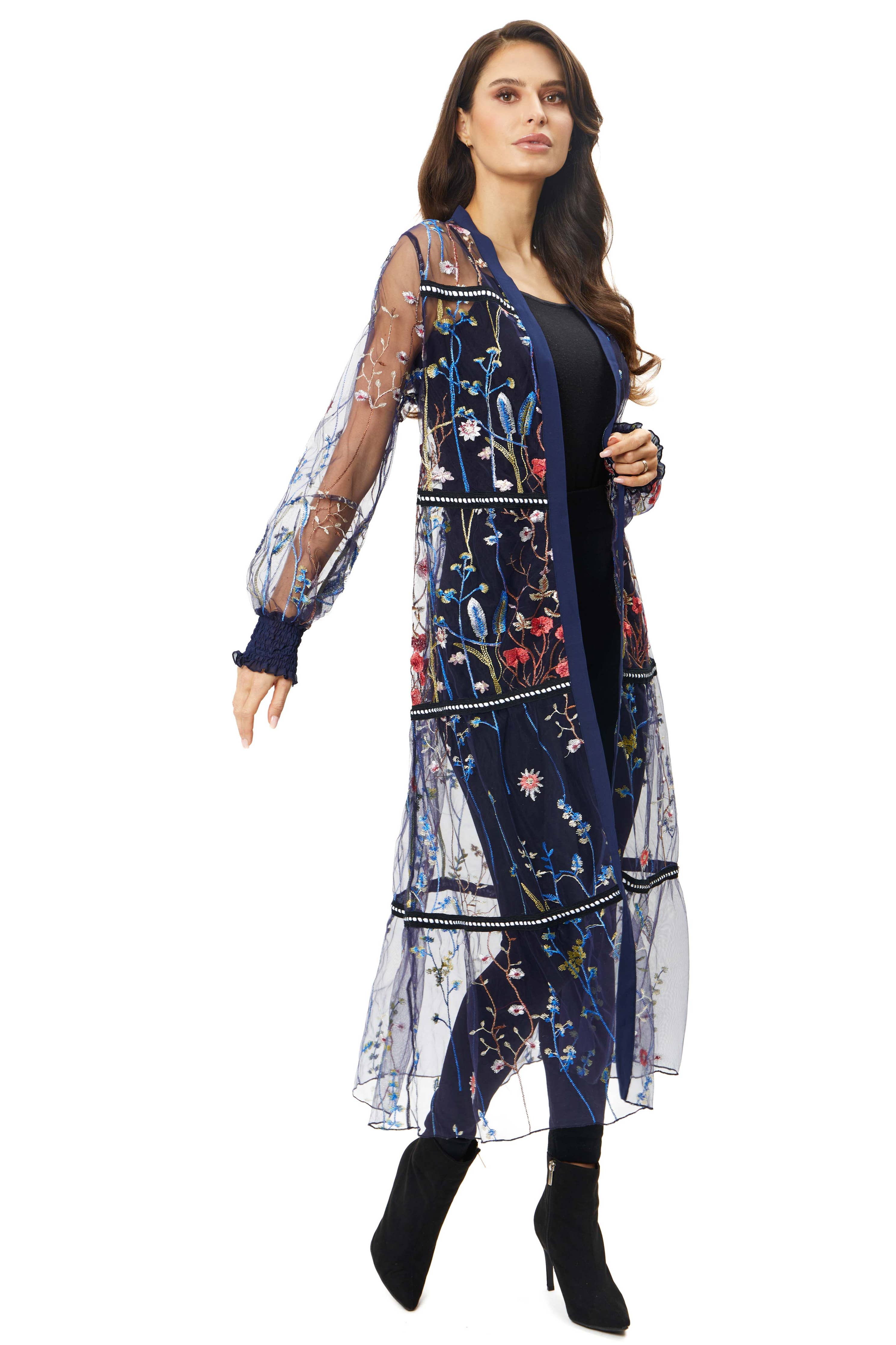 Final Sale - The Pixie  Mesh Embroidered Duster