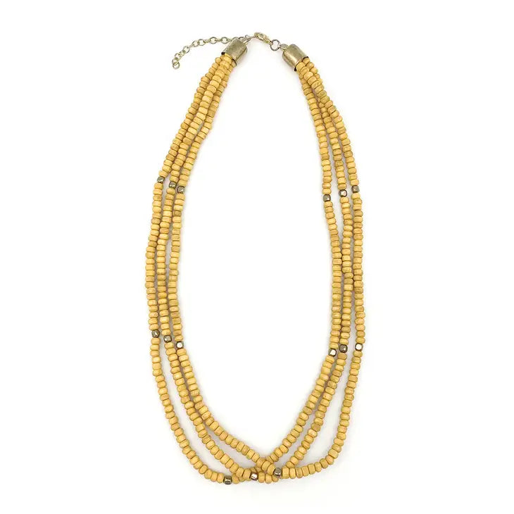 Shorty Chromatic Hues Sachi Triple Strand Layering Necklace