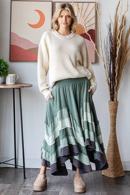 Wanderlust Boheme Layered Maxi Skirt