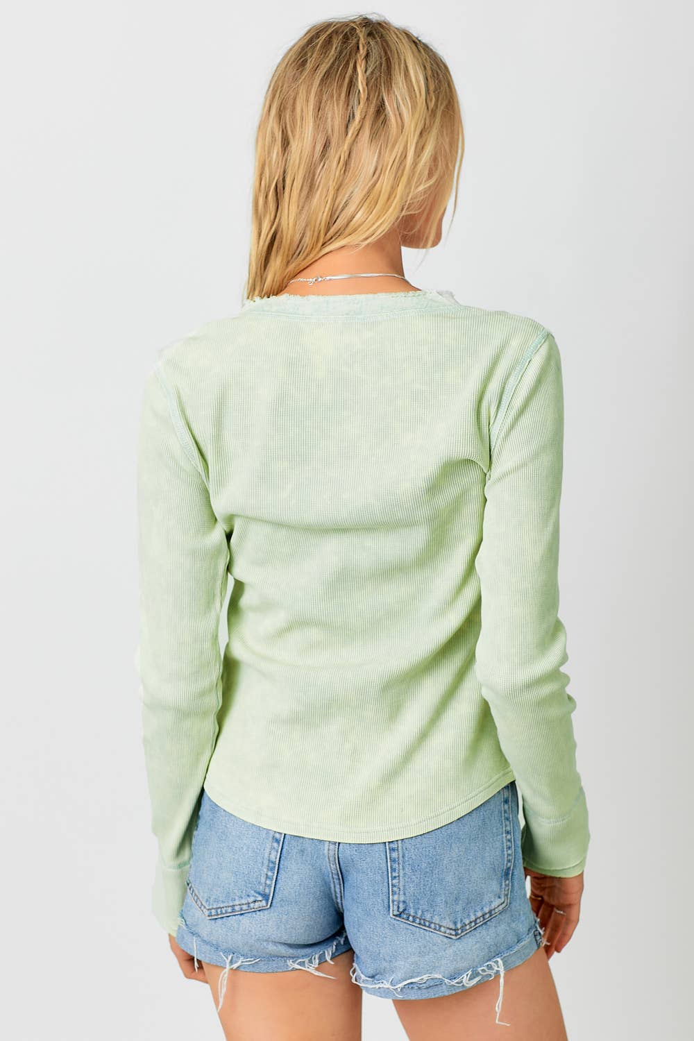 Sale - Limestone Washed Thermal Henley Top