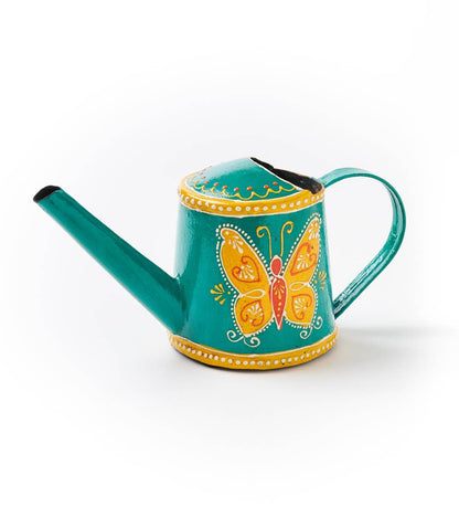 Henna Treasure Butterfly Metal Watering Can - Hand Painted