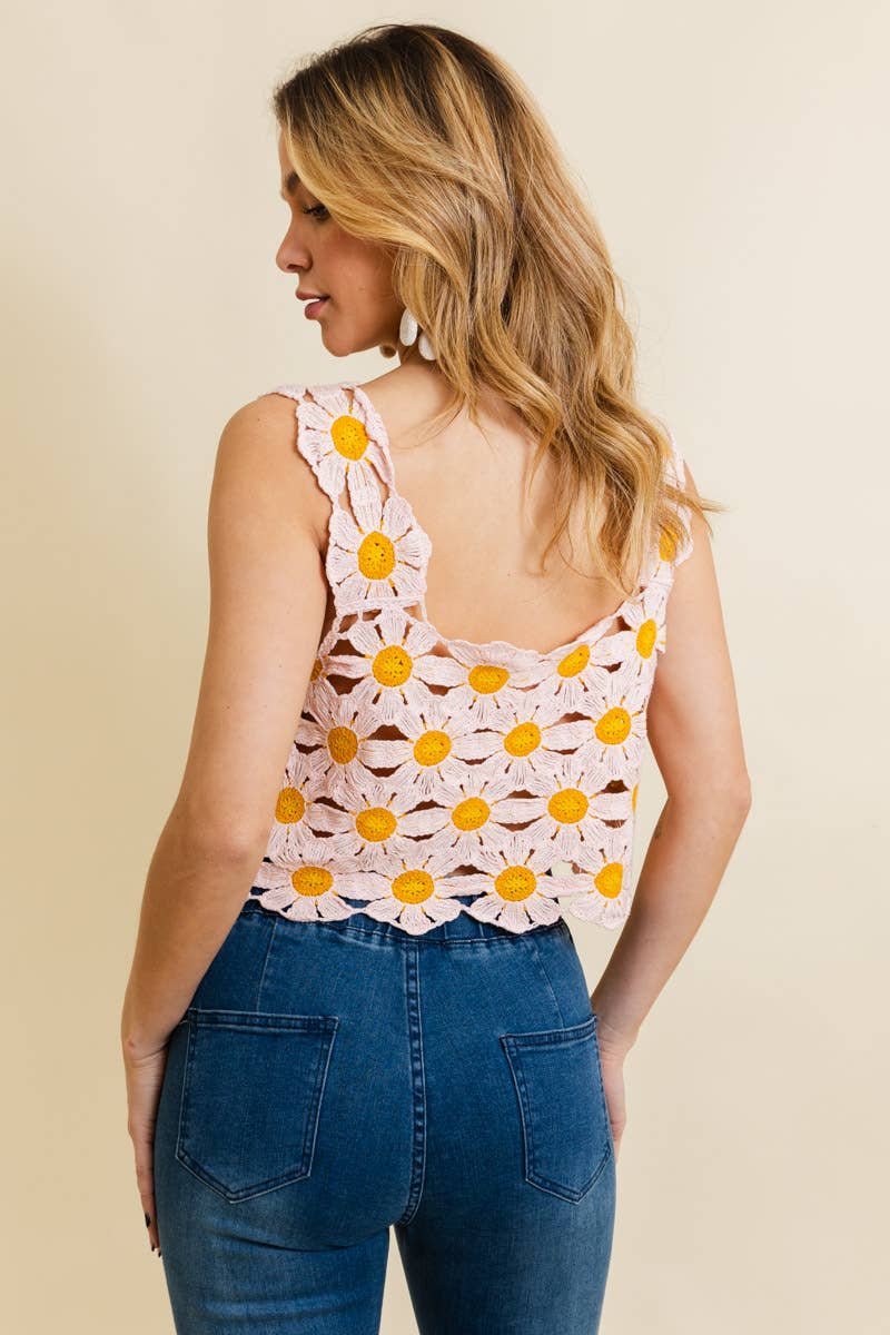 Cute Daisy Crochet Crop Top