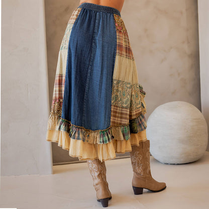 Shelly Western Patched Skirt