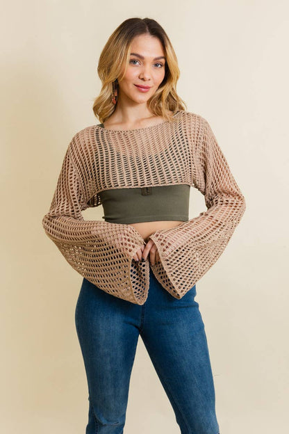 Sale Loom Knitted Cropped Sweater