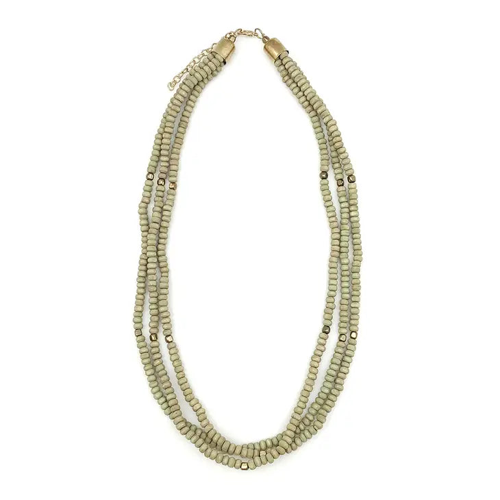 Shorty Chromatic Hues Sachi Triple Strand Layering Necklace