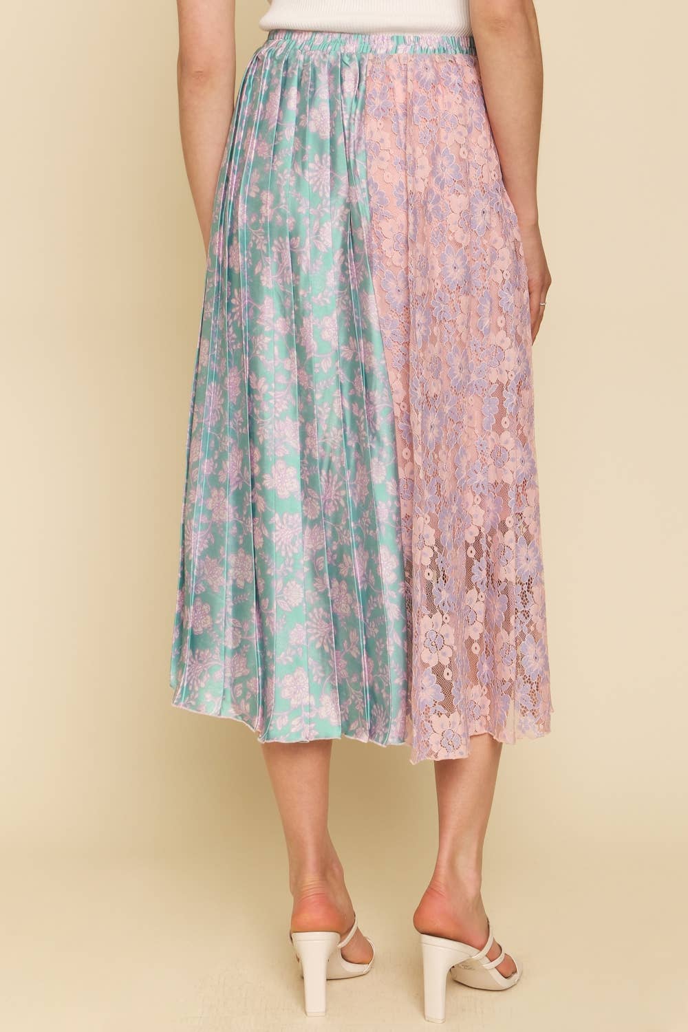 Sale - The Heather Mixed Media Midi Skirt