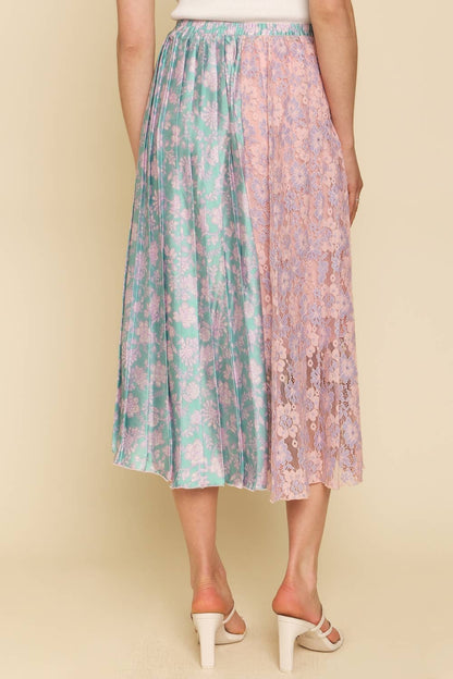 Sale - The Heather Mixed Media Midi Skirt