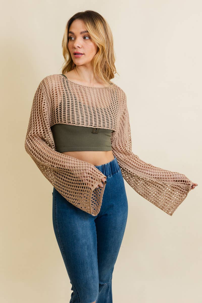 Sale Loom Knitted Cropped Sweater