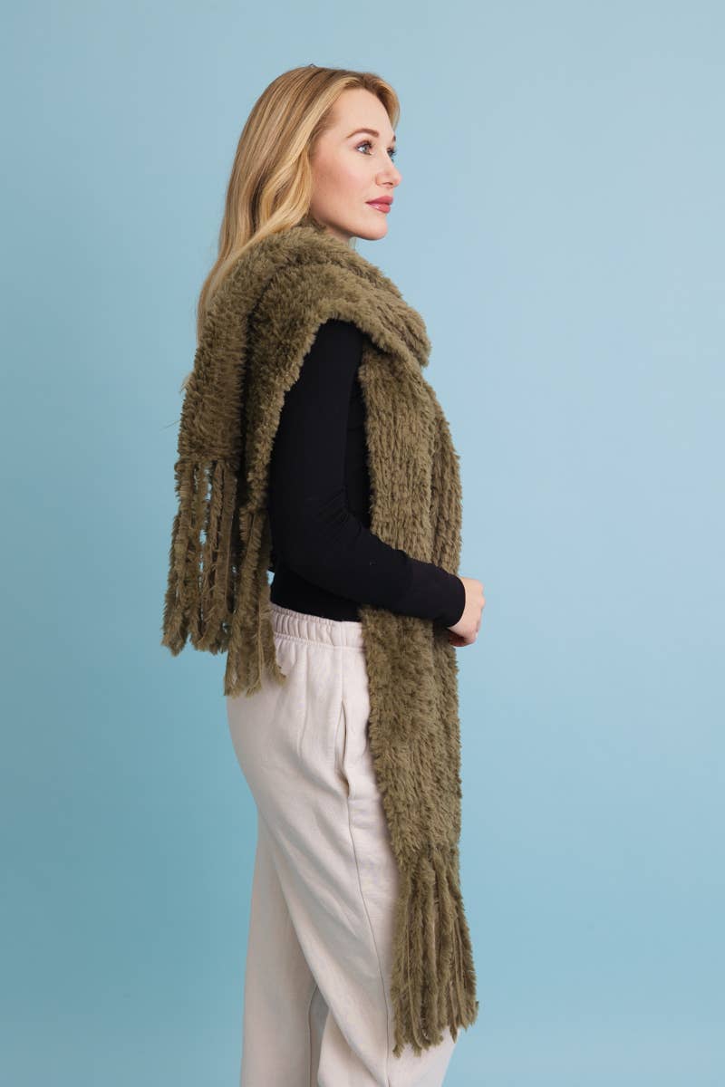 Sale - Ultra Soft Boucle Fringe Blanket Scarf