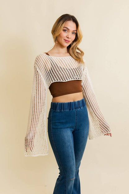 Sale Loom Knitted Cropped Sweater