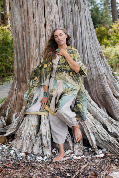 Tree of Life Bohemian Goddess Starduster Kimono w/ Dove