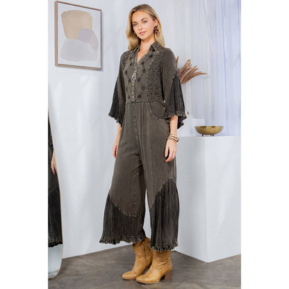 Sale - Overalls with Embroidery and Patchwork