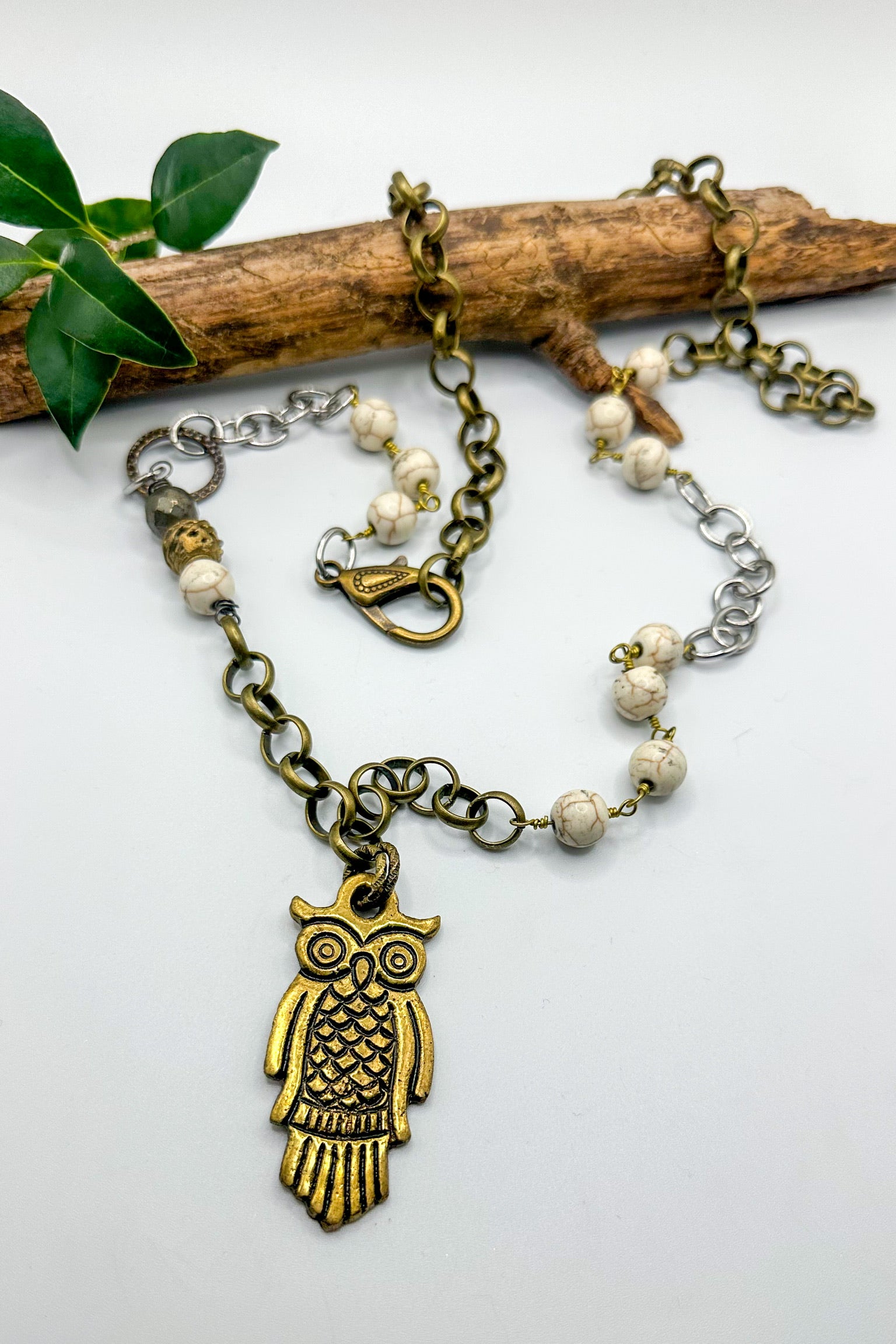 Vintage Brass Owl Necklace