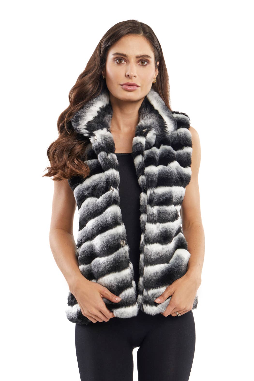 Sale - Funky Faux Fur Striped Vest