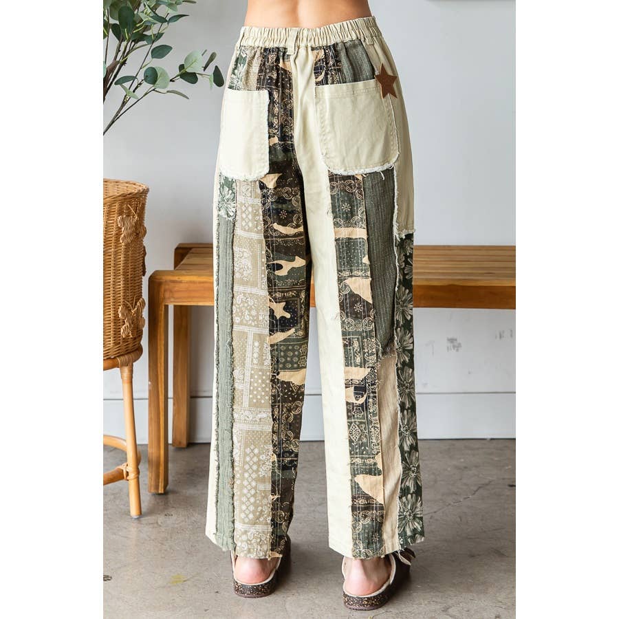 Final Sale -  Shades of Green Mineral Washed Pant