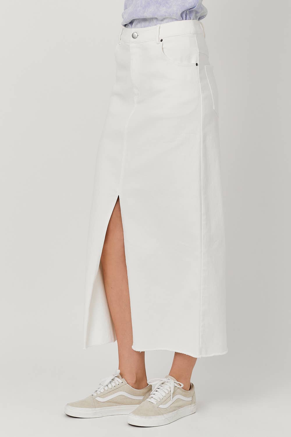 Sale - Everafter Washed Front Slit Midi Skirt