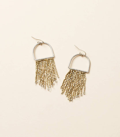 Bhavani Silver Hoop Beaded Drop Earrings