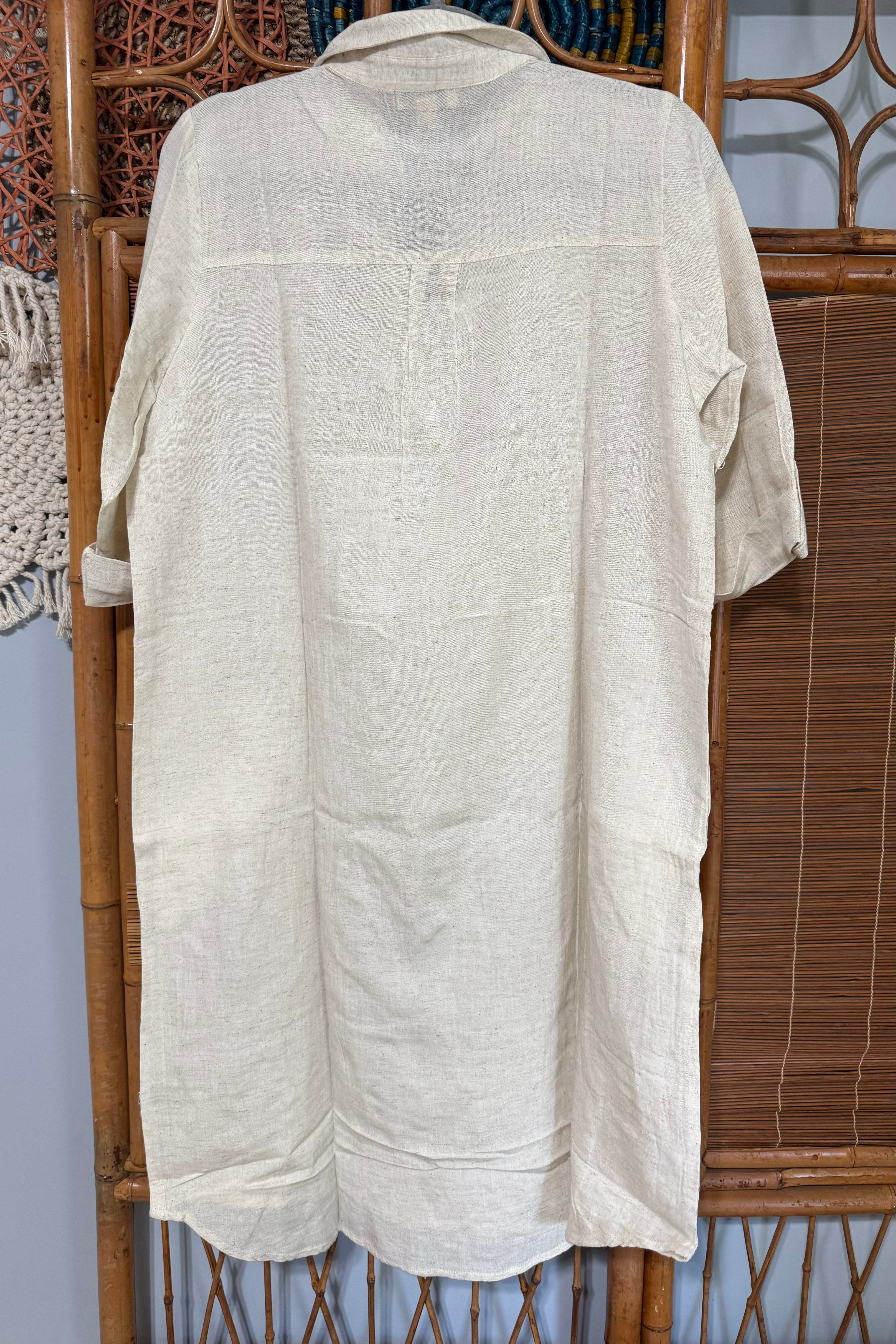 Sale - Linen V-Neck Tunic Dress