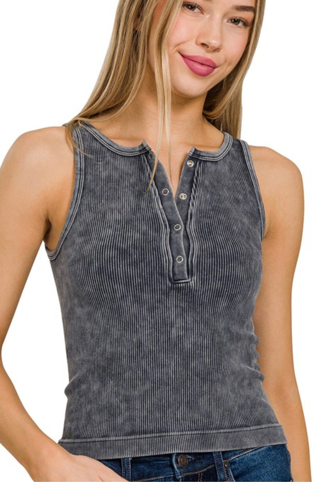 Janet Ribbed Fitted Tank