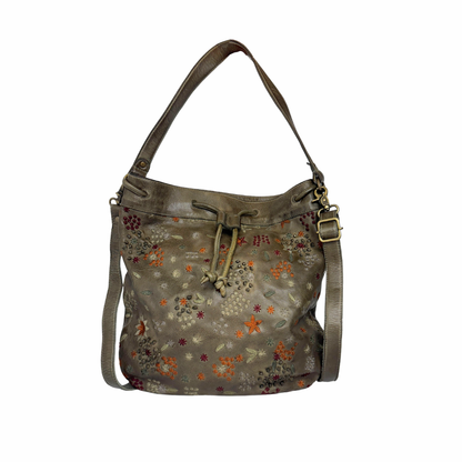 Meadow (LG) Handcrafted Leather Shoulder Bag: Mustard & White by Latico