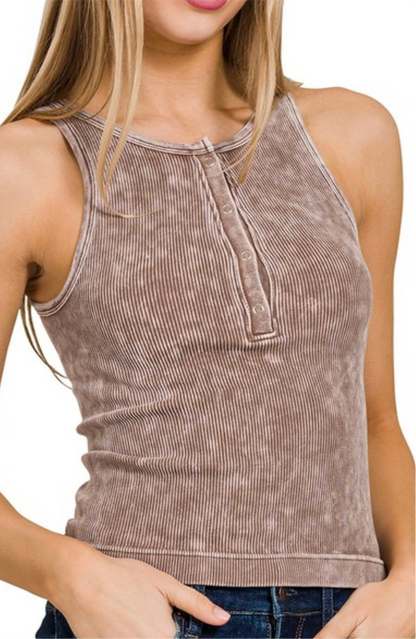 Janet Ribbed Fitted Tank