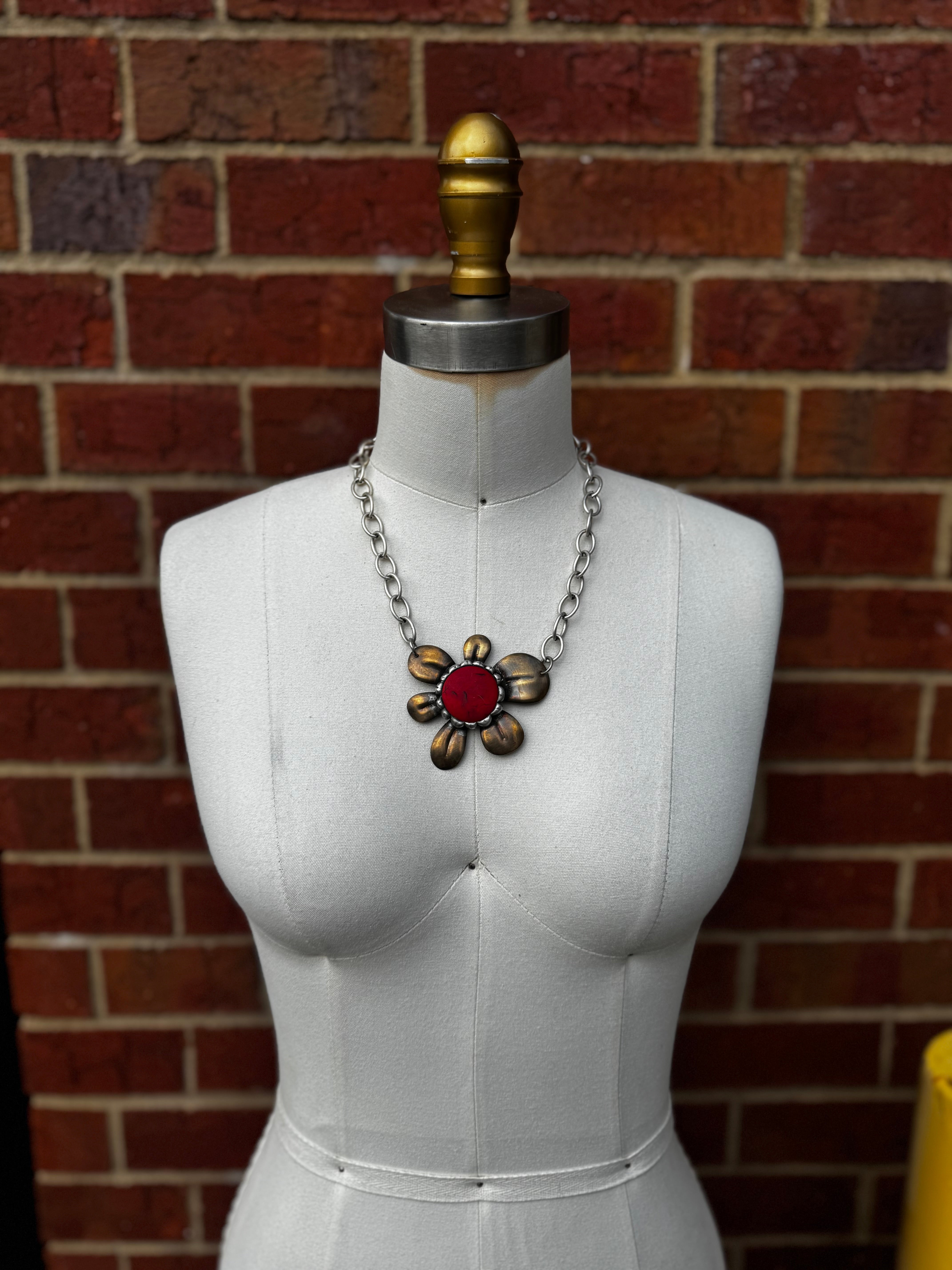 Flower in the Field Soldered Statement Necklace