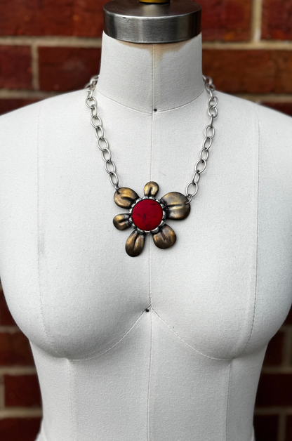 Flower in the Field Soldered Statement Necklace