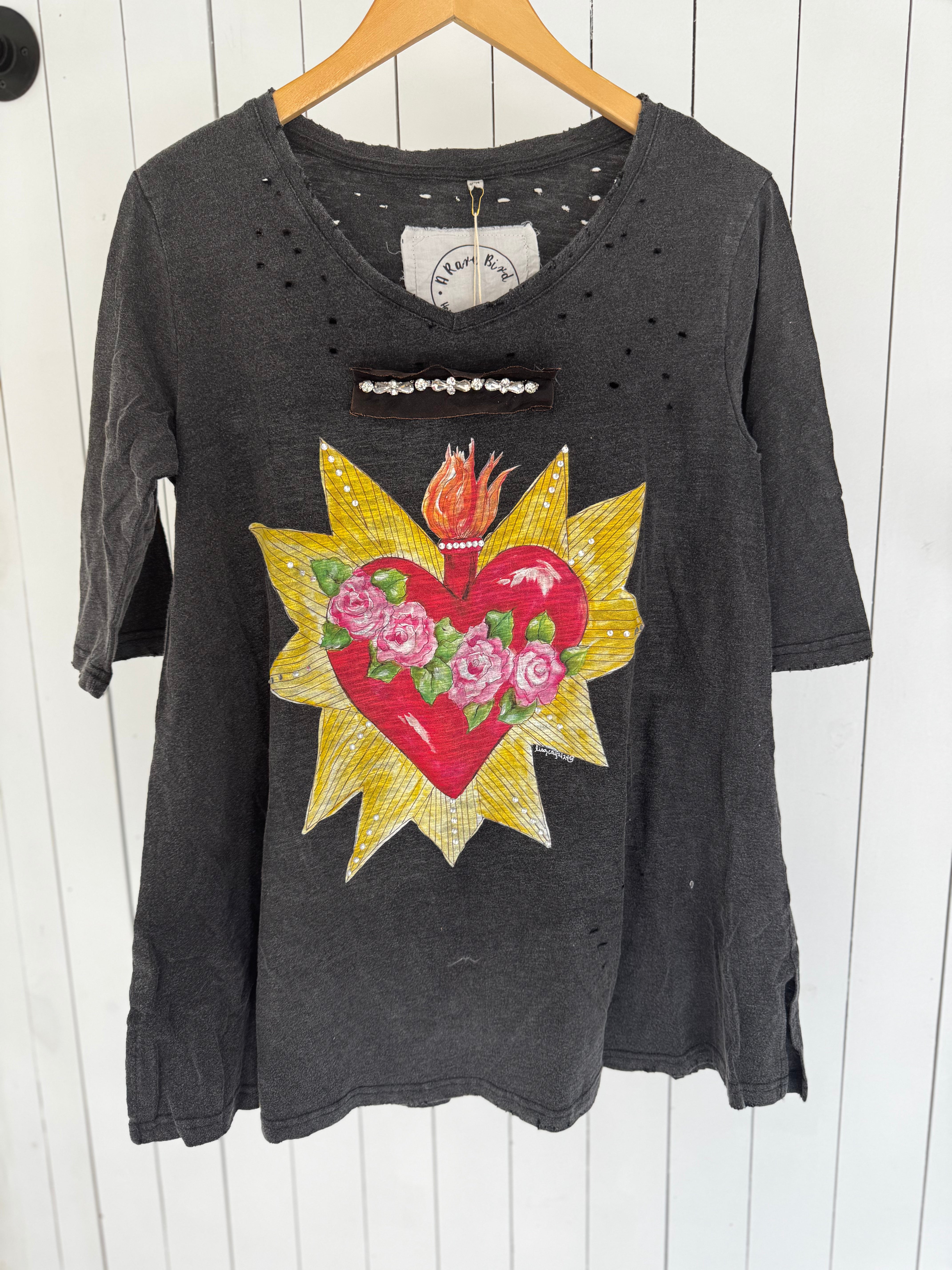 Rare Bird Blazing Heart T-Shirt