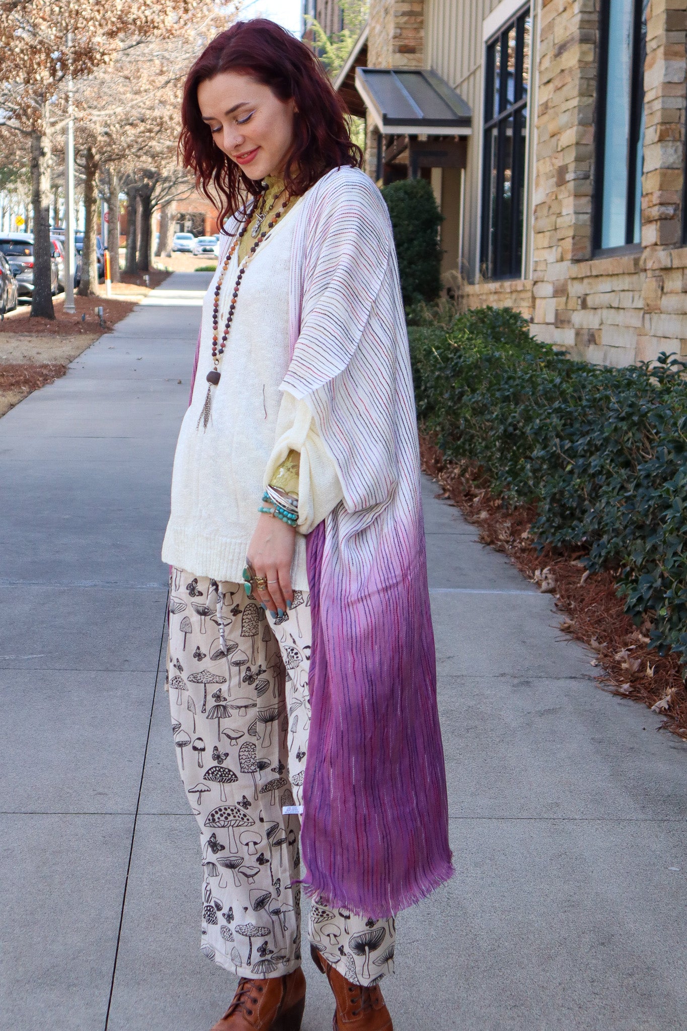 Sale Mix & Match Ombre Vertical Multicolor Stitched Kimono