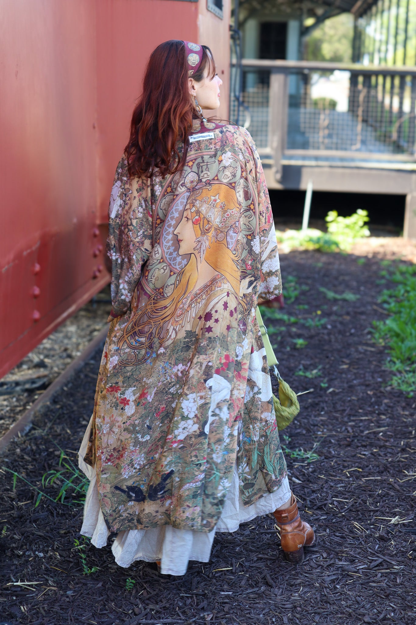 Dreamweaver Bamboo Kimono Duster Robe with Zodiac Signs/ Tie