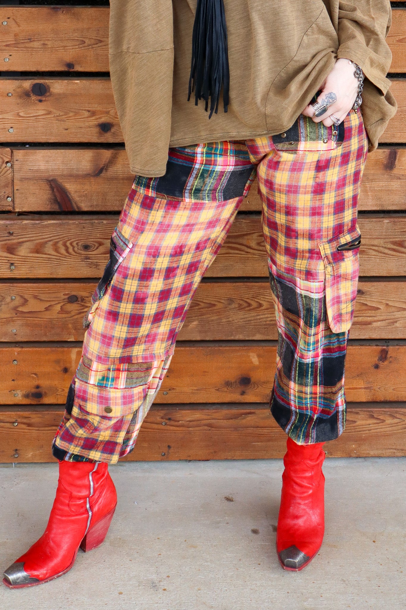 SALE Not the First Rodeo Plaid Jogger Pants