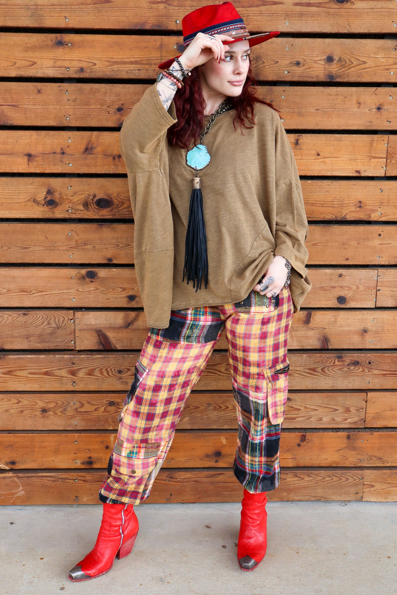 SALE Not the First Rodeo Plaid Jogger Pants