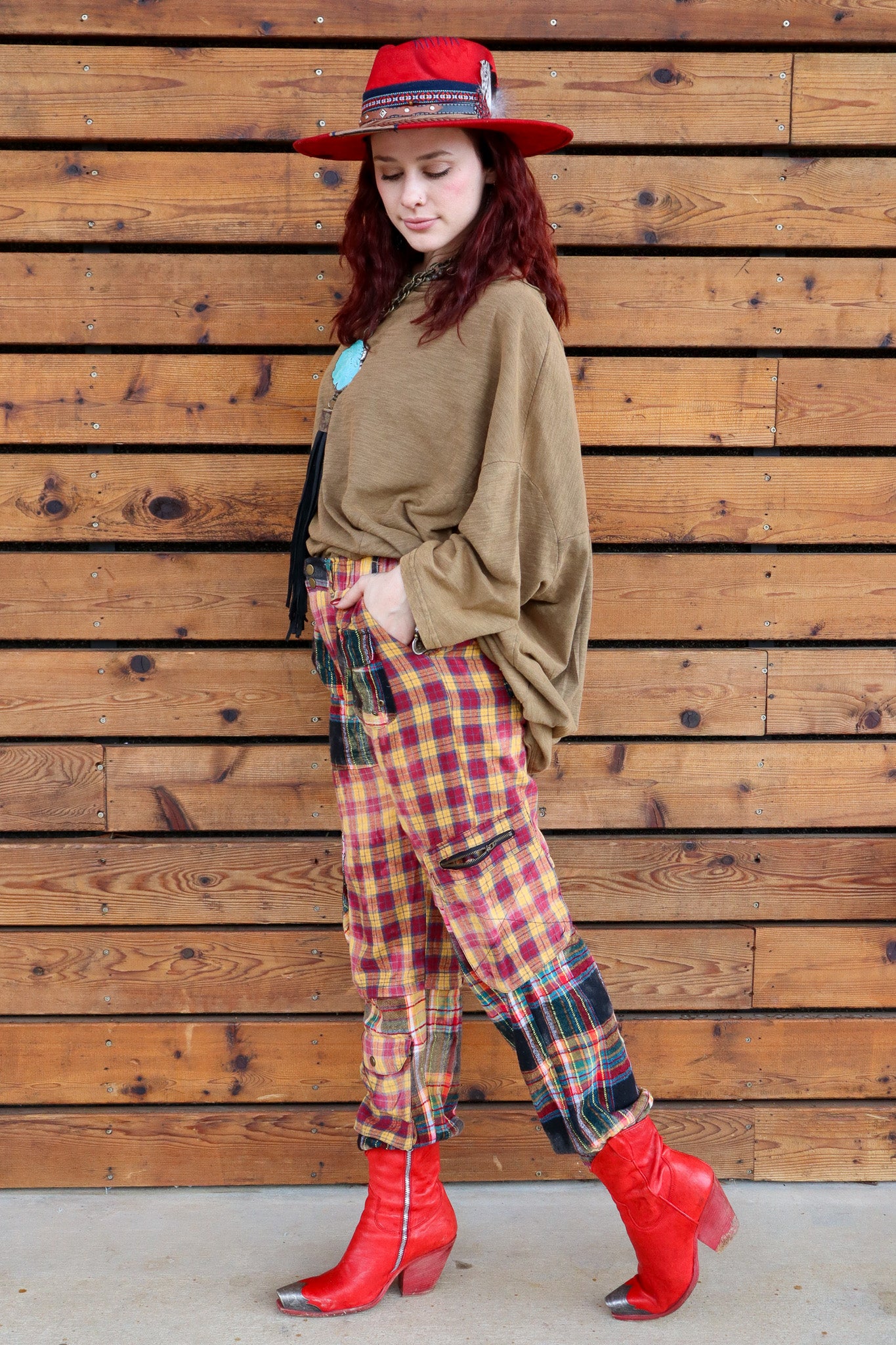 SALE Not the First Rodeo Plaid Jogger Pants