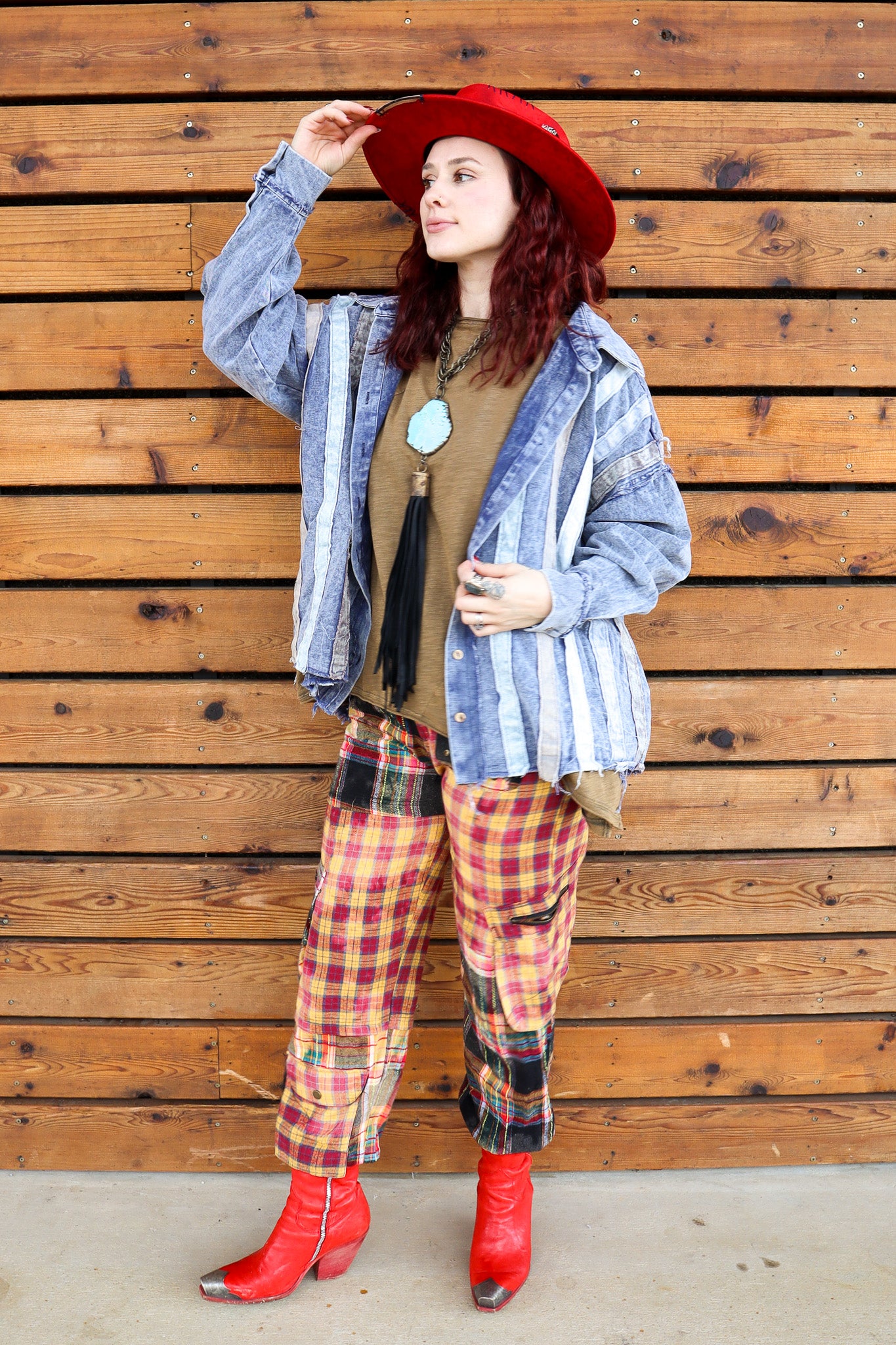 SALE Not the First Rodeo Plaid Jogger Pants