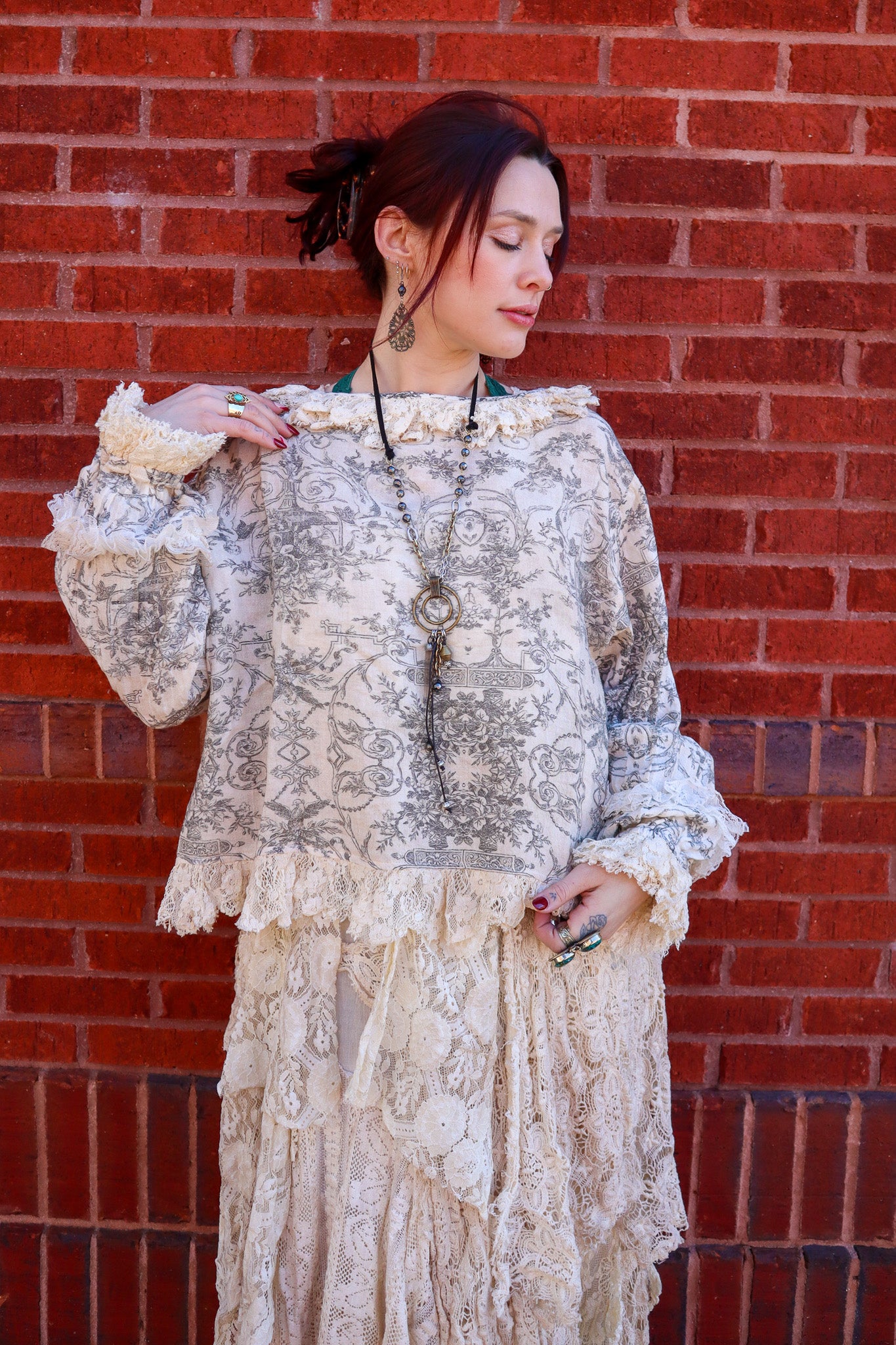 Vintage Lace Toile Shacket