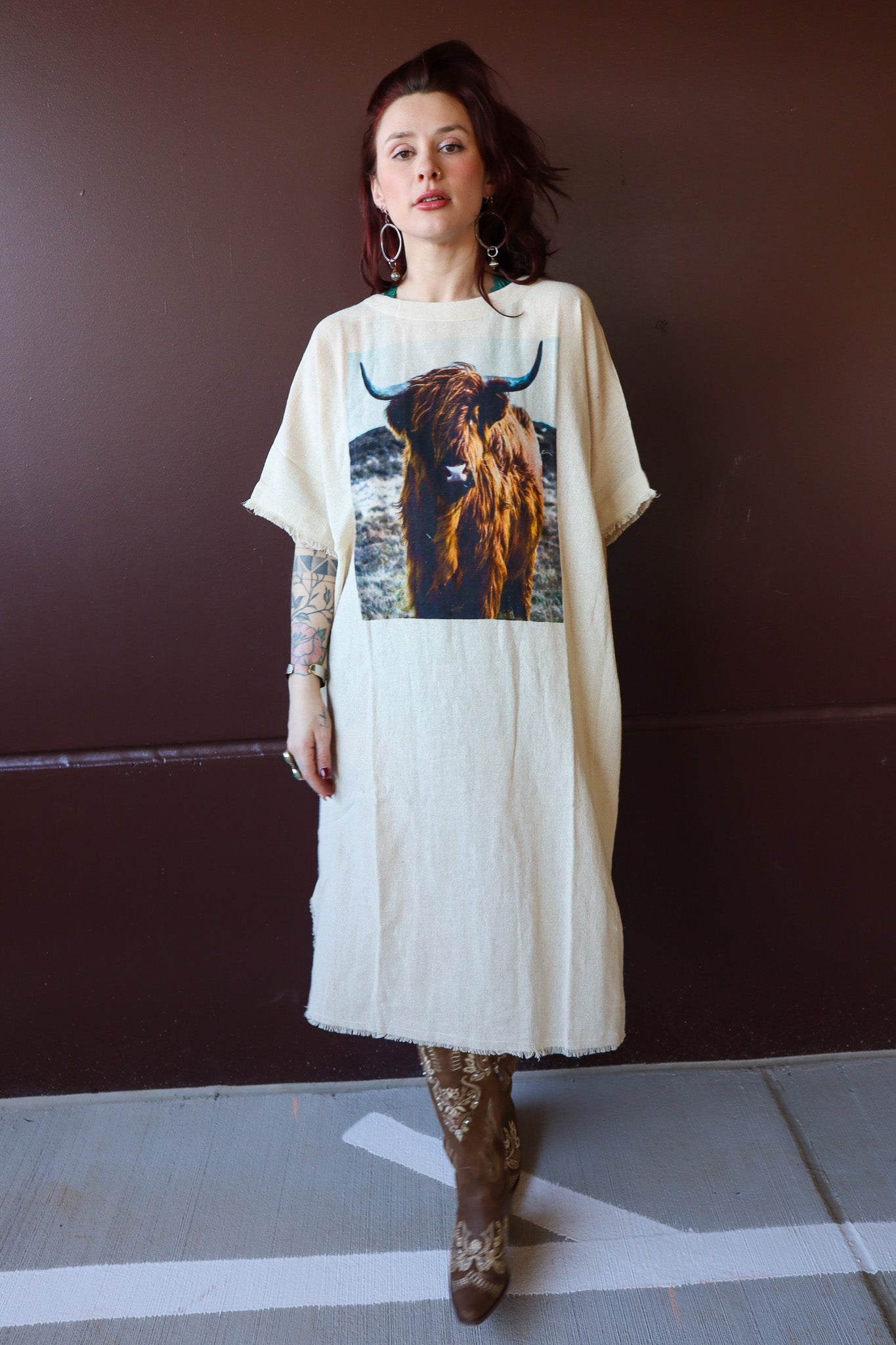 PREORDER So Simple So Boho Kaftan Dress in Highlander Graphic